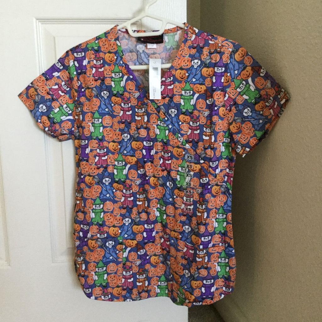 Melrose By May-Hill Uniforms Halloween Scrub Top